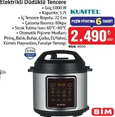 KUMTEL ELEKTRİKLİ DÜDÜKLÜ TENCERE 1000 W